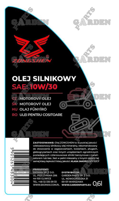 Motoreļļa ZONGSHEN 10W30 SJ/CF 0.6L